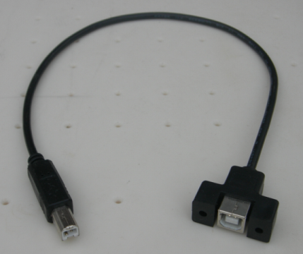 USB B Male to Female Panel Mount Cable